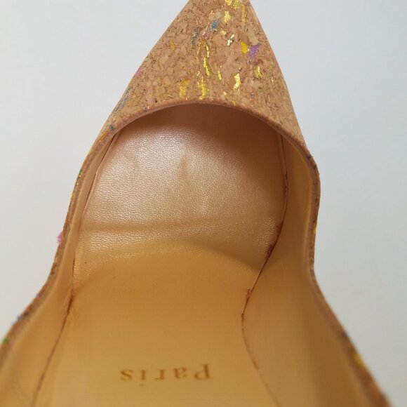 Christian Louboutin So Kate 120 Cork Multicolor Foil Heels SIZE 36.5 Dust Bag - Picture 15 of 16